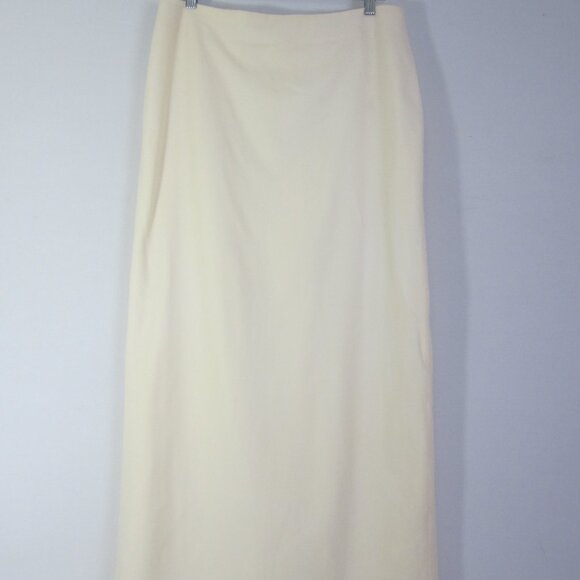 Talbots Womens 14 Cream Ivory Wool Maxi Skirt Holiday Preppy Classic A Line 34" - Picture 9 of 10